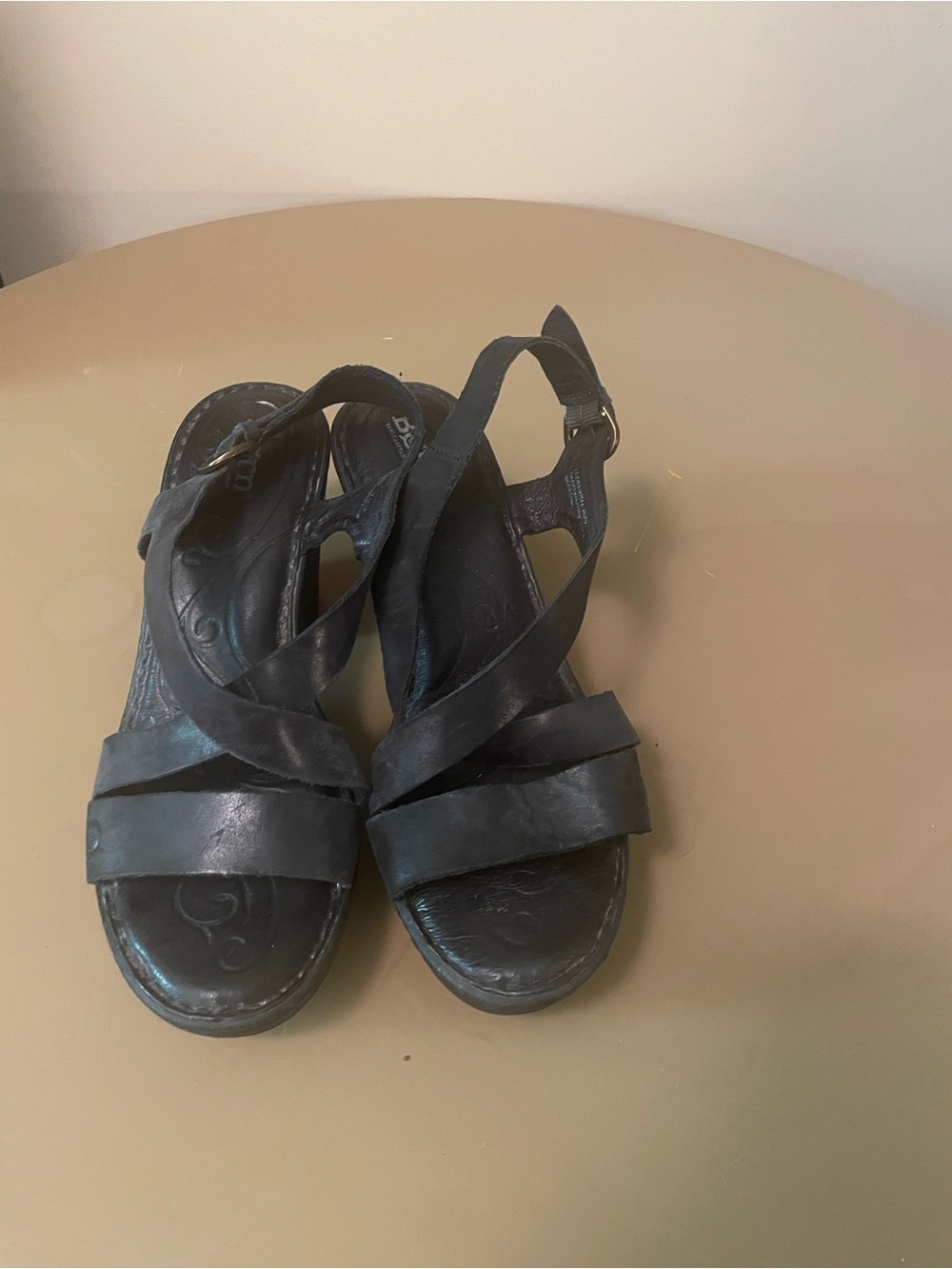 Born Black Leather Strappy Sandals | Women’s Size 9 | Comfort Block Heel